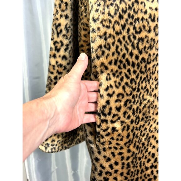 VTG Plush Faux Fur Cheetah Leopard Swing Coat Charles Klein Size Made In USA Med - Picture 3 of 13